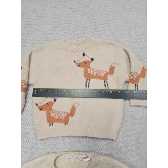 Zara Sweater Babygirls 9/12 Months Floral Print & Foxes - Picture 3 of 6